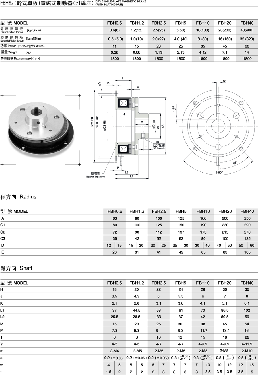 FBH型(干式单板)电磁制动器(附导座)(图1)