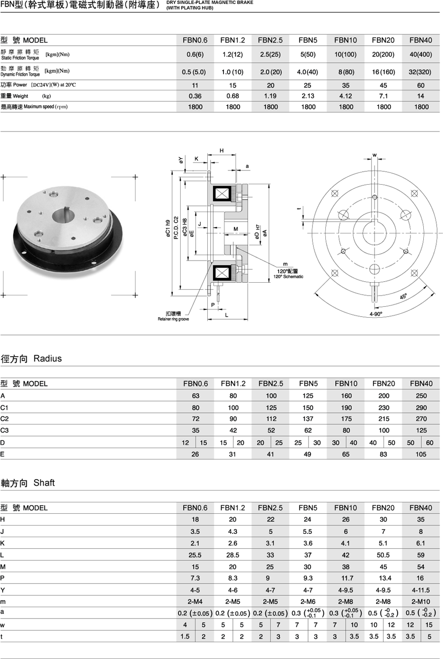 FBN型(干式单板)电磁式制动器(附导座)(图1)