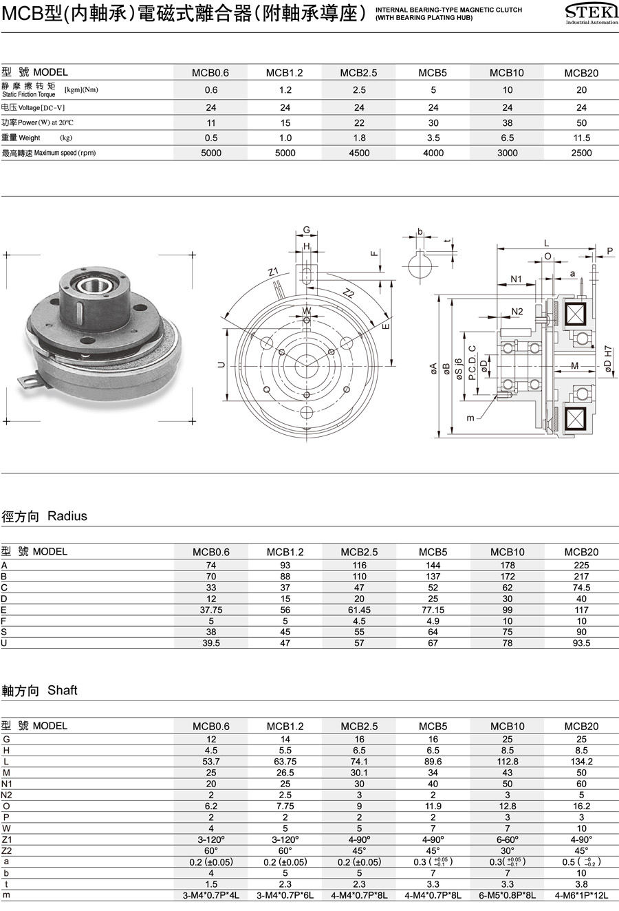 MCB型(内轴承)电磁式离合器(附轴承导座)(图1)